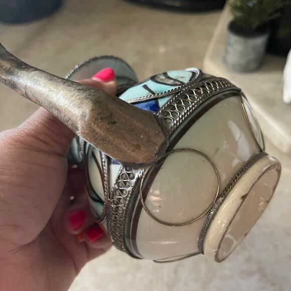 Vintage Moroccan teapot handpainted filigree ornate  Beautiful - Picture 11 of 11